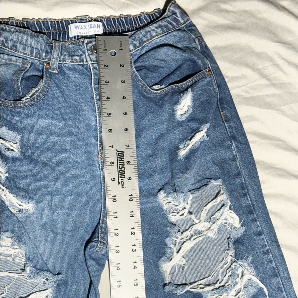Wax Jean Collection Super Distressed High Rise Y2K Style Size M - Picture 10 of 16
